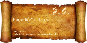 Hegedűs Olga névjegykártya